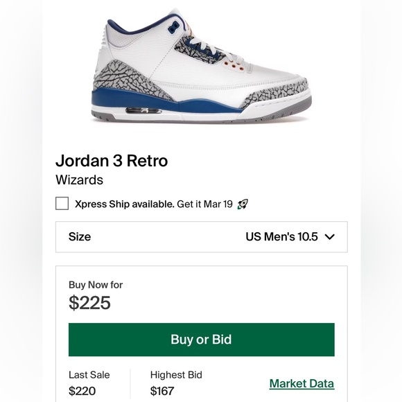 Jordan 3 Retro “Wizards” Men’s Size 10.5 - Picture 9 of 9